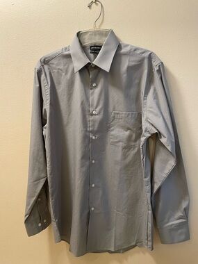 Van Heusen Men's Light Gray Long-Sleeve Dress Shirt